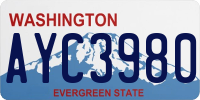 WA license plate AYC3980