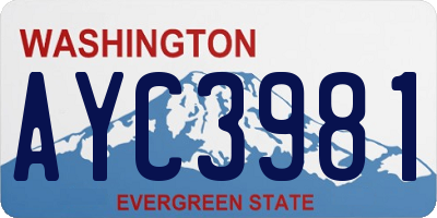 WA license plate AYC3981