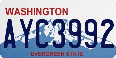 WA license plate AYC3992