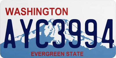 WA license plate AYC3994