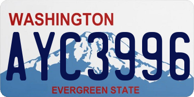 WA license plate AYC3996