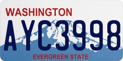 WA license plate AYC3998