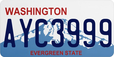 WA license plate AYC3999