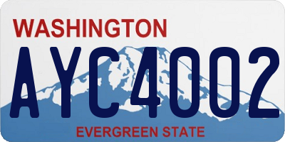 WA license plate AYC4002