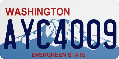 WA license plate AYC4009