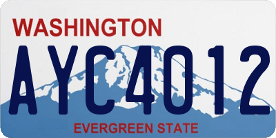 WA license plate AYC4012