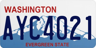 WA license plate AYC4021