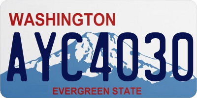 WA license plate AYC4030