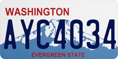 WA license plate AYC4034