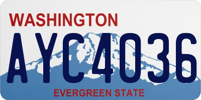WA license plate AYC4036