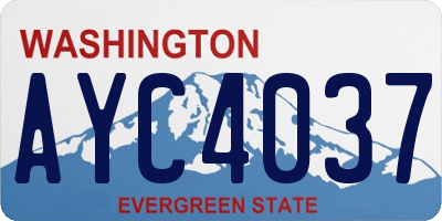 WA license plate AYC4037