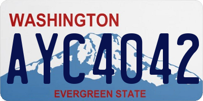WA license plate AYC4042