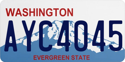 WA license plate AYC4045