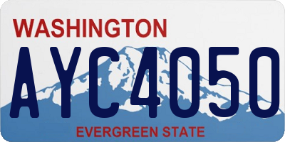 WA license plate AYC4050