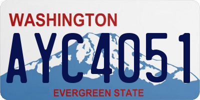 WA license plate AYC4051