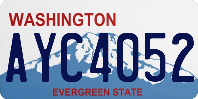 WA license plate AYC4052