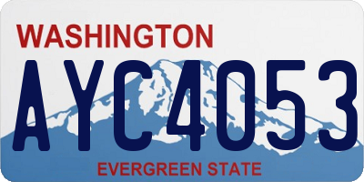 WA license plate AYC4053