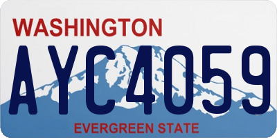 WA license plate AYC4059