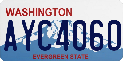 WA license plate AYC4060