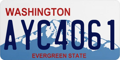 WA license plate AYC4061