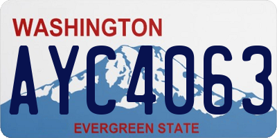 WA license plate AYC4063