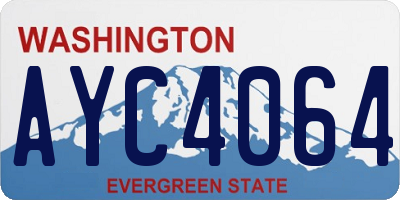 WA license plate AYC4064
