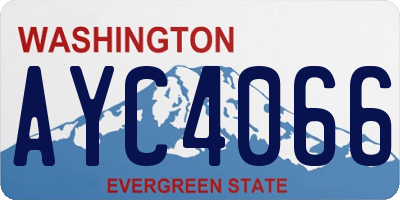 WA license plate AYC4066