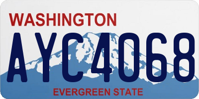 WA license plate AYC4068