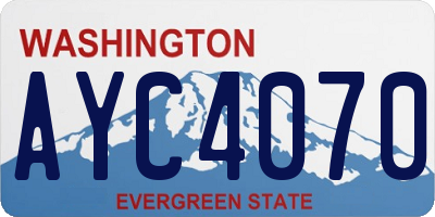 WA license plate AYC4070