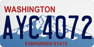 WA license plate AYC4072