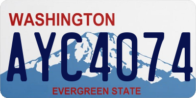 WA license plate AYC4074