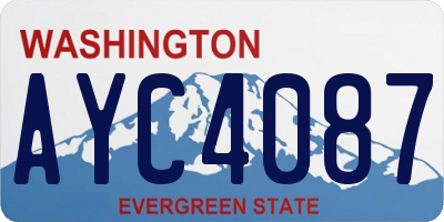 WA license plate AYC4087