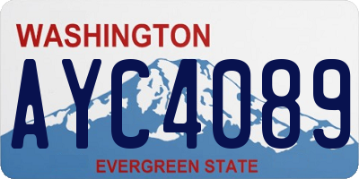 WA license plate AYC4089