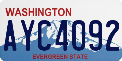 WA license plate AYC4092