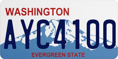 WA license plate AYC4100