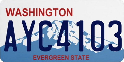 WA license plate AYC4103