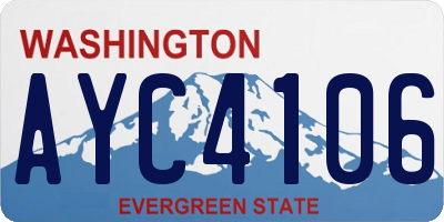 WA license plate AYC4106