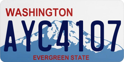 WA license plate AYC4107