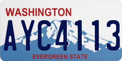 WA license plate AYC4113