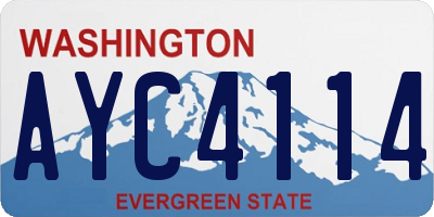 WA license plate AYC4114