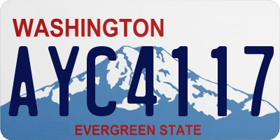 WA license plate AYC4117