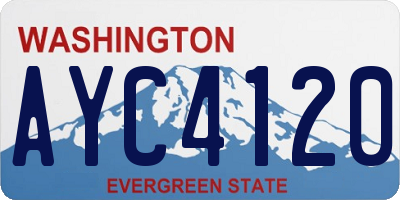 WA license plate AYC4120
