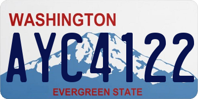 WA license plate AYC4122