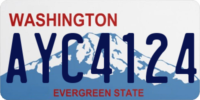 WA license plate AYC4124