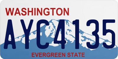 WA license plate AYC4135