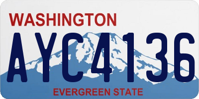 WA license plate AYC4136