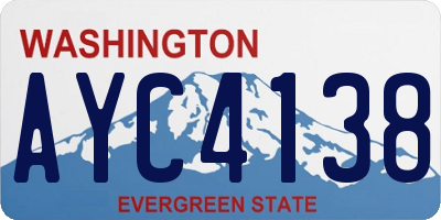WA license plate AYC4138