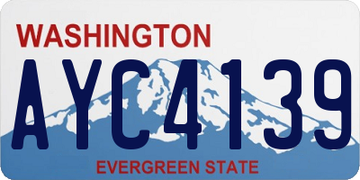 WA license plate AYC4139