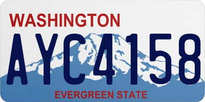 WA license plate AYC4158