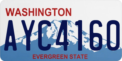 WA license plate AYC4160